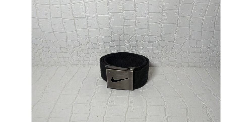 Nike Adjustable Canvas Black Brushed Nickle Belt Youth Small